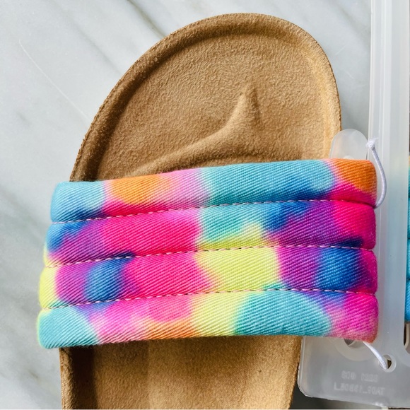 Cat & Jack•2•Rainbow Tie Dye•Selma Summer Slides•Comfy, Lightweight, Happy Feet - Picture 3 of 12